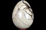 Bargain, Septarian Dragon Egg Geode - Sparkly Black Crystals #81350-3